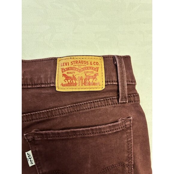 Levi’s White Tab Women’s Soft Pants Jeans Burgundy 710 Super Skinny Size 25 - Picture 7 of 8